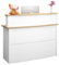 Schreibtisch aus Holz mit Schublade, Empfangstisch für Zuhause, Büro, Salon, Spas, 100 x 42 x 102 cm