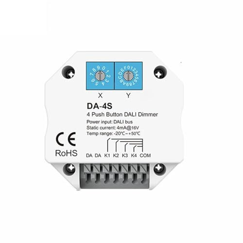 WHARGTSL Signal 4-Drucktastendimmer funktioniert mit DALI-Master/Bus-Stromversorgung DA-4S-Kodierungsschalter. Wählen Sie Adressen for LED-Licht aus