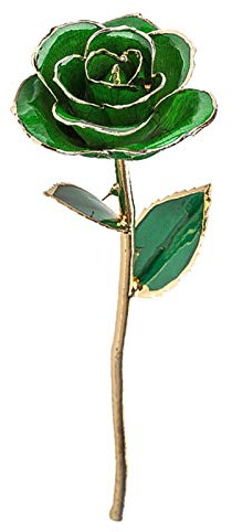 In Gold Getauchte Rose, Grüne Rosen. Goldrose mit Hellerer Farbe, 24 Karat Vergoldet, für Basteldekorationen