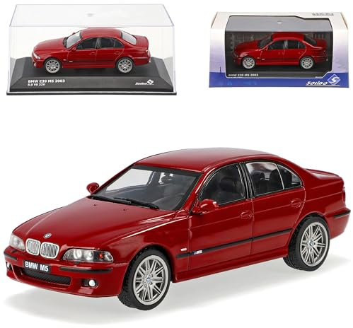 Generisch B*M*W 5er E39 M5 Imola Rot Limousine 1995-2004 1/43 Solido Modell Auto mit individiuellem Wunschkennzeichen