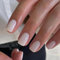 SXVME White Press on Nails Short Square Acrylic Short False Nails Coffin Natural Acrylic Fake Nails Set Elegant Solid Color Full Cover Glossy Gel Stick on Nail for Women Daily Wear 24 Pcs