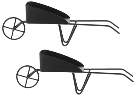 ERINGOGO 2pièces Mini Brouette Vintage Métal Lot de Accessoires Décoratifs pour Maison De Poupées pour Paysage Et Photographie