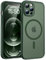 TOCOL Cover Magnetica per iPhone 12 Pro Max 6,7 Pollic, Compatibile con MagSafe, Protezione Fotocamera Integrata, Custodia Antiurto Traslucida Opaca, Verde Alpino