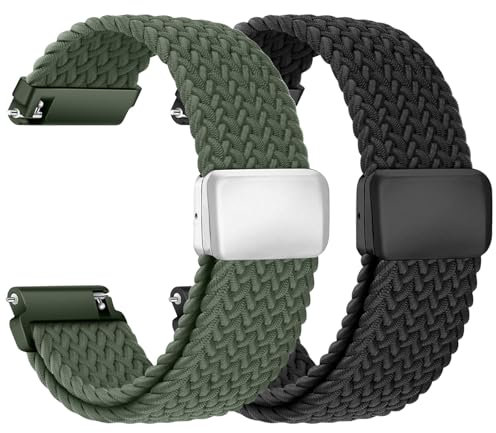 chinbersky Nylon Intrecciato Cinturino 22mm Chiusura Magnetica, Cinturino Watch 22mm Elastica Band per Galaxy Watch 3 45mm/46mm/Gear S3 Classic/Amazfit Balance/gtr 3/4/2/bip 5/Huawei Gt 5/4/3/2 46mm