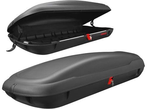 COSTWAY 400L Dachbox Auto, Dachkoffer abschließbar mit Zentralverriegelung, Schlüsseln & Gurten, Gepäckbox wasserdicht, Dachgepäckträger XXL für Autos, Vans, SUVs, Schwarz (400 Liter)