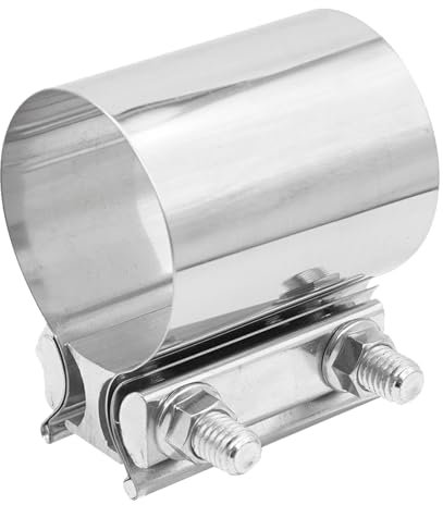 Krtopo Abrazadera para Tubo de Escape - Abrazadera de Junta de Solape de Acero Inoxidable 304 Universal para Sistemas de Escape Silenciadores Convertidores Catalíticos Reductores (57MM)