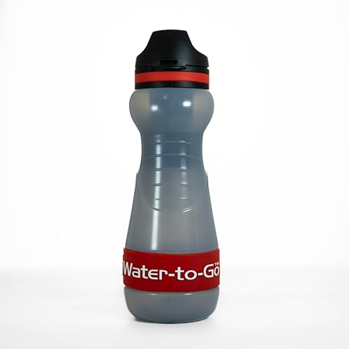 WATER-TO-GO Trinkflasche 0,55 L mit Filter - Wasser direkt aus Fluss, See oder Leitung trinken | Ultraleicht & BPA-frei | 200L Filterleistung | Perfekt für Reisen, Kajak, Camping, uvm. (Rot)