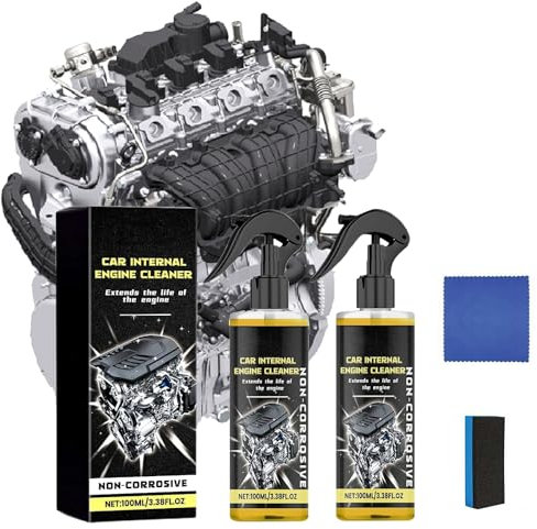 Dégraissant et nettoyant pour moteur – Puissant dissolvant de carbone et de graisse pour moteurs essence et diesel, pas de démontage nécessaire (2 pièces)