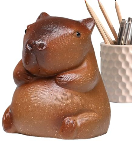 Animal Tea Pets - Purple Clay Figurinen, Capybara Water Statue | Miniatur