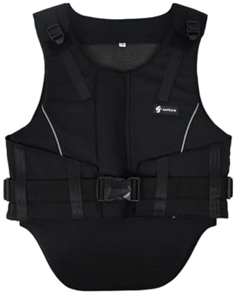 QLoztyse Chaleco de Equitación, Ligero, Chaleco de Equitación Profesional Acolchado con Cremallera Y Chaleco para Adultos, Niños, Niñas Y Niños, S