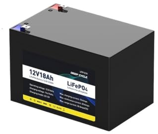 Batteria Di Grandi Dimensioni A Ciclo Profondo 12V 6Ah 8Ah 12Ah 18Ah 24Ah Batteria Ricaricabile Lifepo4 BMS Integrato for Fish Sonar Veicoli Elettrici for Bambini Auto Giocattolo(12.8V 18Ah)