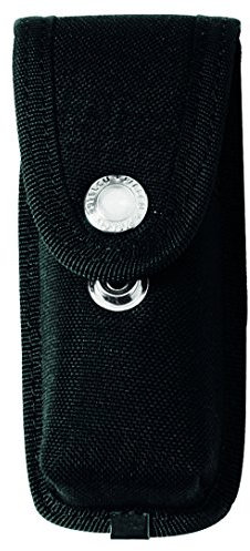 Herbertz Messer Messer-Etui aus Cordura, schwarz, 2 Druckknöpfe, grau, M, 1010165210