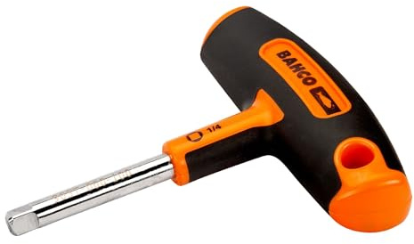 Bahco 905T-060-100 T-Handle Socket Driver, Silver/Black/Orange, 1/4-Inch, 100 mm