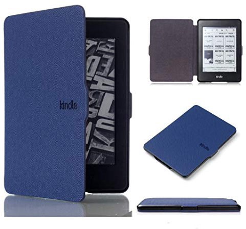 Kepuch Custer Coque pour Kindle Paperwhite 1/2/3 2012 2013 2015 2016,PU-Cuir Étui Housse pour Kindle Paperwhite 1/2/3 2012 2013 2015 2016 - Bleu