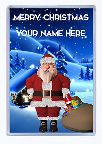 Santa Claus Christmas Scene Personalised Jumbo Fridge Magnet ref54