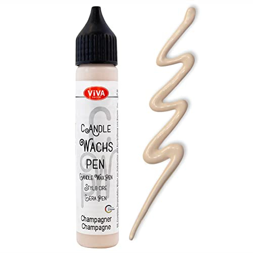 Viva Decor Wachs Pen 28ml (Champagner) Premium Candle Liner & Wax-Pen - Ideal für individuelle Kerzengestaltung - Hochwertiger Wachs-Stift zum Anmalen, Verzieren & Personalisieren