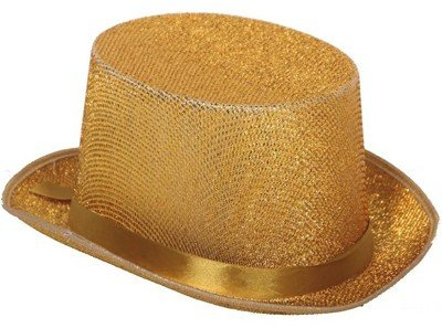 Zylinder Hut Gold Bowler Glitter glänzend Hochzeit De Luxe Glamour Sir England