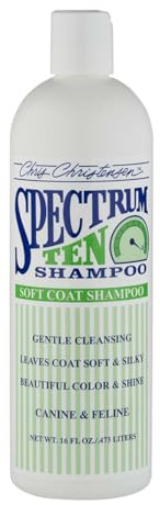 Chris Christensen Spectrum Ten Soft & Smooth Coat Dog Shampoo - Gentle Cleansing Dog Shampoo Sensitive Skin - Leaves Coat Soft & Silky - Restores Colour & Shine to Dull and Dry Coats, 473ml