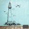 Wandtattoo Wandaufkleber Leuchtturm lighthouse Meer maritim M1465 - ausgewählte Farbe: *Dunkelgrau* ausgewählte Größe:*L 72cm breit x 100cm hoch