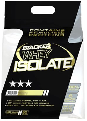 Stacker2 Whey Isolate Eiweiß Protein Eiweißshake Proteinshake Bodybuilding (Banana, 1500g)