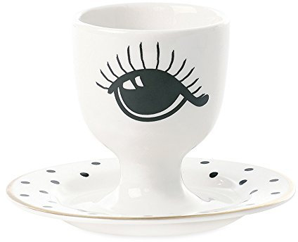 Miss Étoile - Eierbecher mit Unterteller - 'Open and Closed' - Keramik - Höhe 7,5 cm