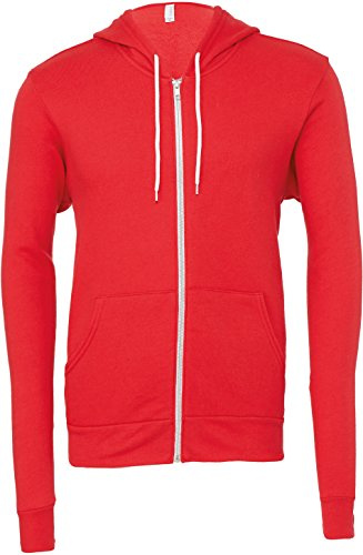 Bella+Canvas Women's Opaque Hooded Long Sleeve Hoodie - red - Small