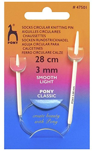 Pony Sock Rundstricknadeln, fixiert, 28 cm x 3,00 mm