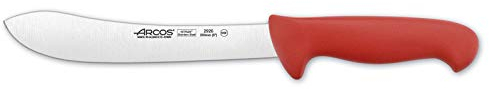 Arcos Serie 2900 - Caja 6 uds Cuchillo Carnicero - Hoja de Acero Inoxidable NITRUM de 200 mm - Mango inyectado en Polipropileno Color rojo (6 UDS)