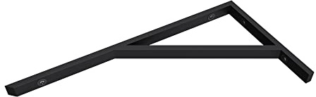 Mai & Mai Wandkonsole aus Edelstahl Regalhalterung Schwarz 250 x 450mm | Waschtischkonsole 1er Pack, Regalkonsolen Winkelträger für Wandregal WH02