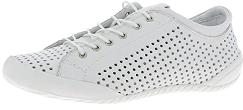 Andrea Conti Damen Schnürschuh Leder Halbschuh bequem geschwungene Sohle 0345767, Größe:41 EU, Farbe:Weiß