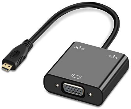 avedio links Micro HDMI to VGA Adapter, Active Micro HDMI to VGA Video Converter with 3.5mm Stereo Audio, Micro HDMI to VGA Cable (Male to Female) Compatible with Laptop, Projector, HDTV, Chromebook