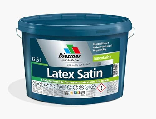 Diessner Latex Satin Dispersions-Latexfarbe Innenfarbe verschiedene Gebinde Wandfarbe (1 Liter)