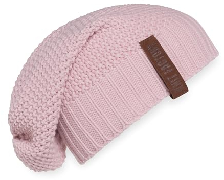 KNIT FACTORY - Coco Mütze - Strickmütze für Damen und Herren - Slouch Beanie - Wintermütze mit Wolle - Hochwertige Qualität - Rosa