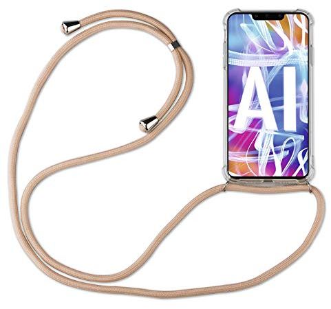 betterfon | Huawei Mate 20 Lite Handykette Smartphone Halskette Hülle mit Band - Schnur mit Case zum umhängen Handyhülle mit Kordel zum Umhängen für Huawei Mate 20 Lite Beige/Braun