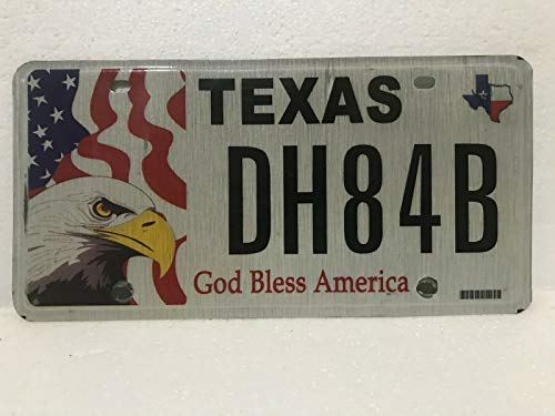 TammieLove 2010er Texas Nummernschild God Bless Amerika Adler Amerikanische Flagge Dh84B 15,2 x 30,5 cm Nummernschild Schild