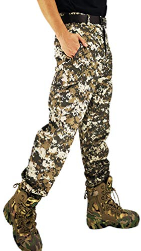 Onsoyours Herren Softshellhose Jagd Hose Fleece Gefüttert Sport Skihose Wanderhose Trekkinghose Verschleißfest Outdoor Hose Funktionshose Winterhose Mit Tasche B Weiß XL