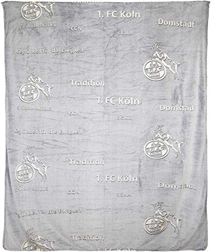Vertriebsarena 1. FC Köln Flanelldecke Decke Leuchtend (one Size, grau)