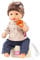 Götz 2154116 Sleepy Aquini Junge - 33 cm große Badepuppe mit braunen Schlafaugen, ohne Haare in 7-teiligem Set - Babypuppe ab 18 Monaten