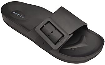 de fonseca Ciabatta Pantofola Donna con Fascia Regolabile in Gomma per Casa Giardino Spiaggia Piscina (Nero, Sistema Taglie Calzature EU, Adulto, Donna, Numero, Media, 40)