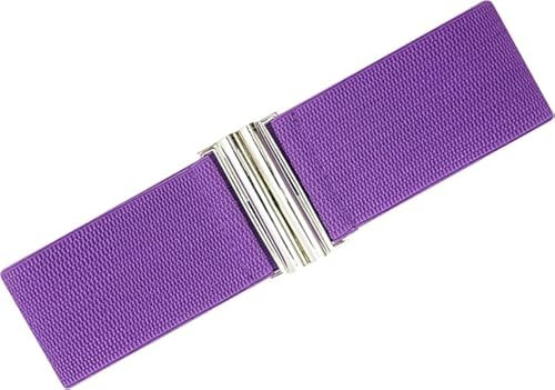 Ro Rox Florence Vintage Breiter Elastischer 50er Jahre Retro Krankenschwester Gürtel - Lila (M)