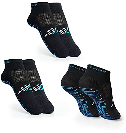 DAPPER RACING | 3er Pack SIMRACING Socken mit Anti-Rutsch-Silikon in der Sohle | Optimaler Halt an Fersen und Fahrpedalen | Atmungsaktives und komfortables Gewebe