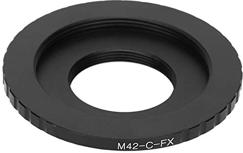PUSOKEI Kamera-Adapterring, M42-C-FX-Adapterring, Objektivhalterungsadapter, Kamerazubehör, für M42/C-Mount-Objektivmontage für FX-Mount-Kameragehäuse – Schwarz
