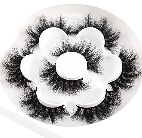 6D Falsche Wimpern,Künstliche Wimpern, Flauschige Lange Dramatische Natürliche Gefälschte Wimpern Dicke Weich Wiederverwendbar Künstliche Wimpern Pack Makeup (HS01)