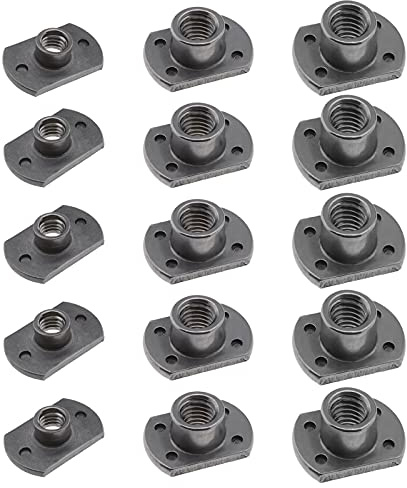 Be In Your Mind Schweißmuttern M6/M8/M10 Kohlenstoffstahl T-förmig 2/4 Löcher für Rohrmöbel Tisch Stuhl 15 Stück Jede von 5