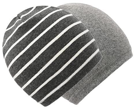 Foruhoo Unisex Baby Mütze Jungen & Mädchen Beanie Kleinkind Hut Herbst Winter (E: Grau Streifen,53 und 54L) (49-53, Einlagig: Grau+Grau Streifen)