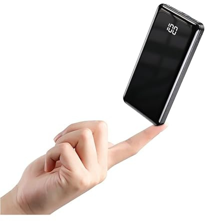 Power Bank Ultra Slim Leicht 12000mAh Powerbank Klein Aber Stark Externer Akku USB C Schnellen Ausgängen (4.5A) Externe Handyakkus mit Taschenlampe,kompatibel mit iPhone 15 14 13 iPad Samsung AirPod