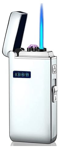 Encendedor de doble arco con llama de chorro, encendedor USB 2 en 1, recargable, resistente al viento, sin llama, bueno para cigarrillos, pipa de vela