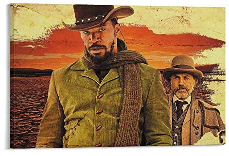 Filmposter Django Unchained, Vintage, dekoratives Gemälde, Leinwand, Wandkunst, Wohnzimmer, Schlafzimmer, Gemälde, 20 x 30 cm
