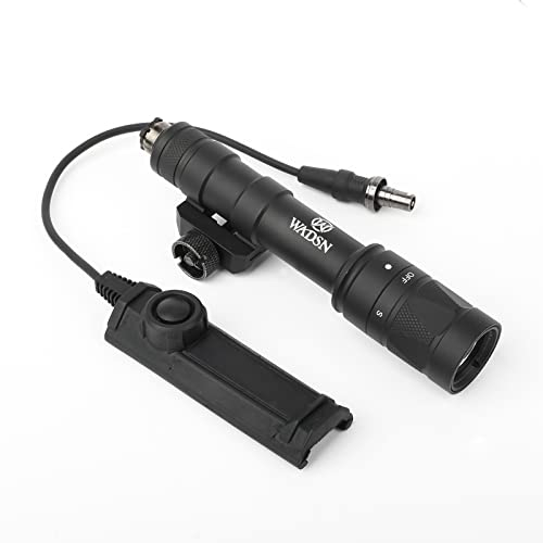 QIRUIMY M600W Strobe Airsoft Torch with Dual Function Switch,600 Lumens Tactical Strobe Flashlight Scout Light for 20mm Picatinny Rail System (Black)