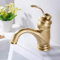 AIMOYO Robinet Salle de Bain Rétro, Monocommande Mitigeur Lavabo en Laiton, Moderne Robinet de Lavabo avec Chaude et Froide Réglable, Laiton 3/8''